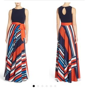 WORN ONCE! Jersey & stripe maxi dress